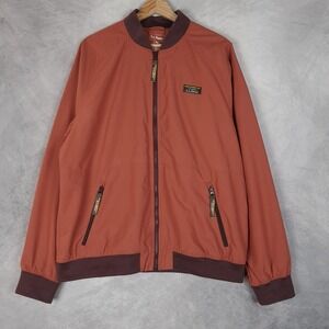 LL Bean Jacket Mens Large Orange Fleece Lined 3 Season Bomber Full Zip Outdoor